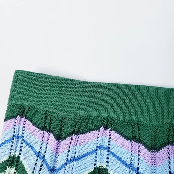 *Last Chance* NWOT Torn by Ronnie Kobo Chevron Knit Skirt Retro - Picture 5 of 7